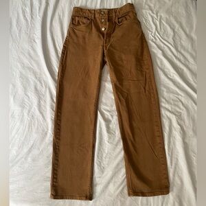Buck Mason tobacco rider barrel cut jeans